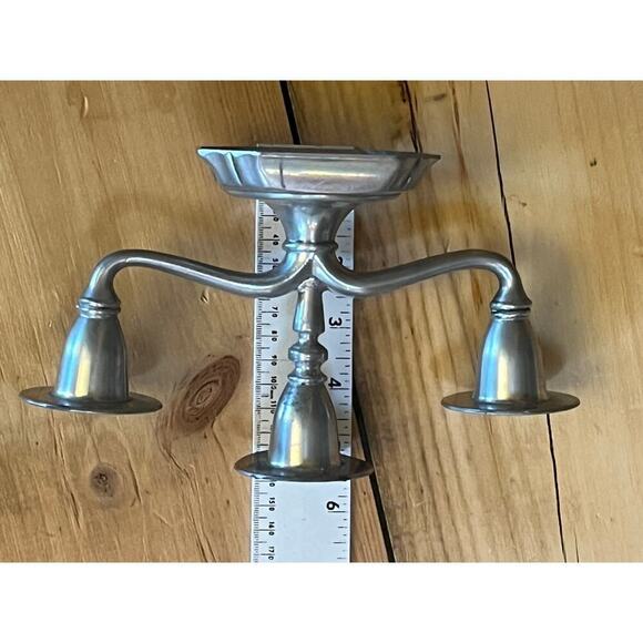 Vintage 3 candle stick holder Candelabra. Silver tone. Table Decor Piece! - Picture 7 of 7